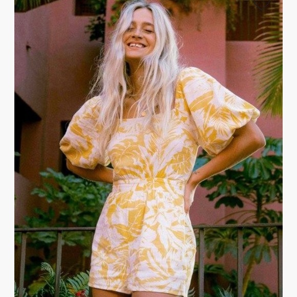 Billabong Hello Sun Mini Dress Yellow Floral Sz XS - Picture 2 of 4